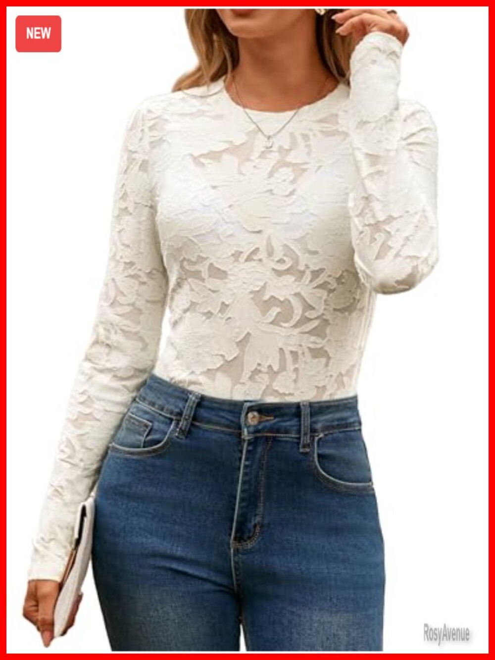 Sheer Mesh Long Sleeve Blouse Floral Eyelet Crew Neck Sexy Club Top